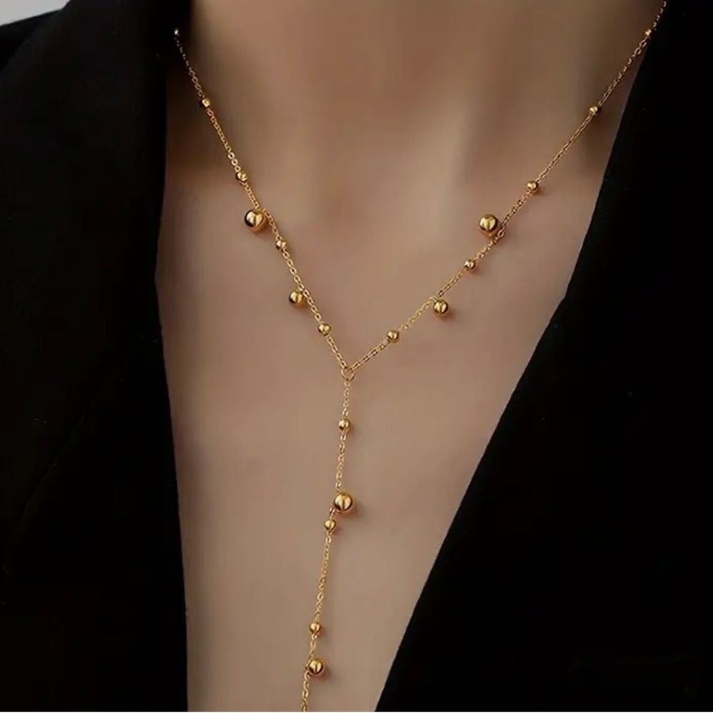 Long Tassel Chain Pendant Necklace - Durable Stainless Steel, Hypoallergenic,